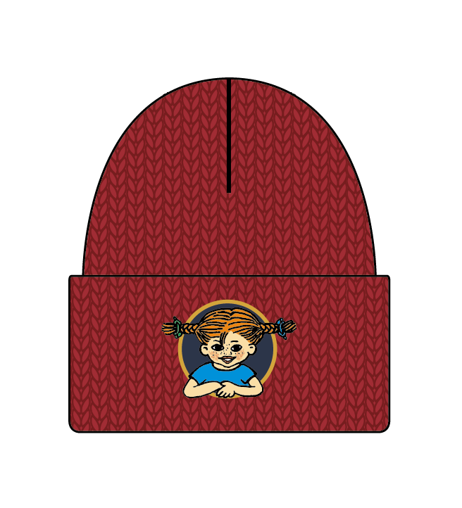 Pippi Longstocking Knitted beanie Red