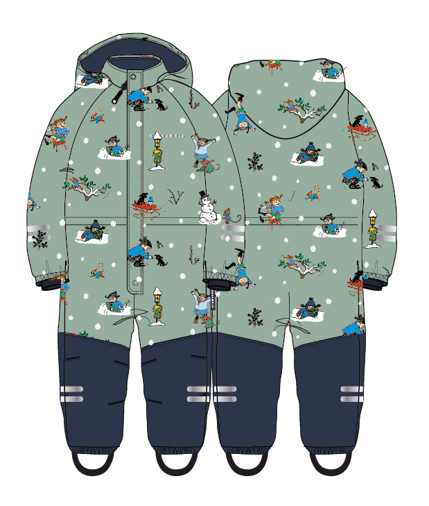 Pippi Longstocking Winter overall Grey green