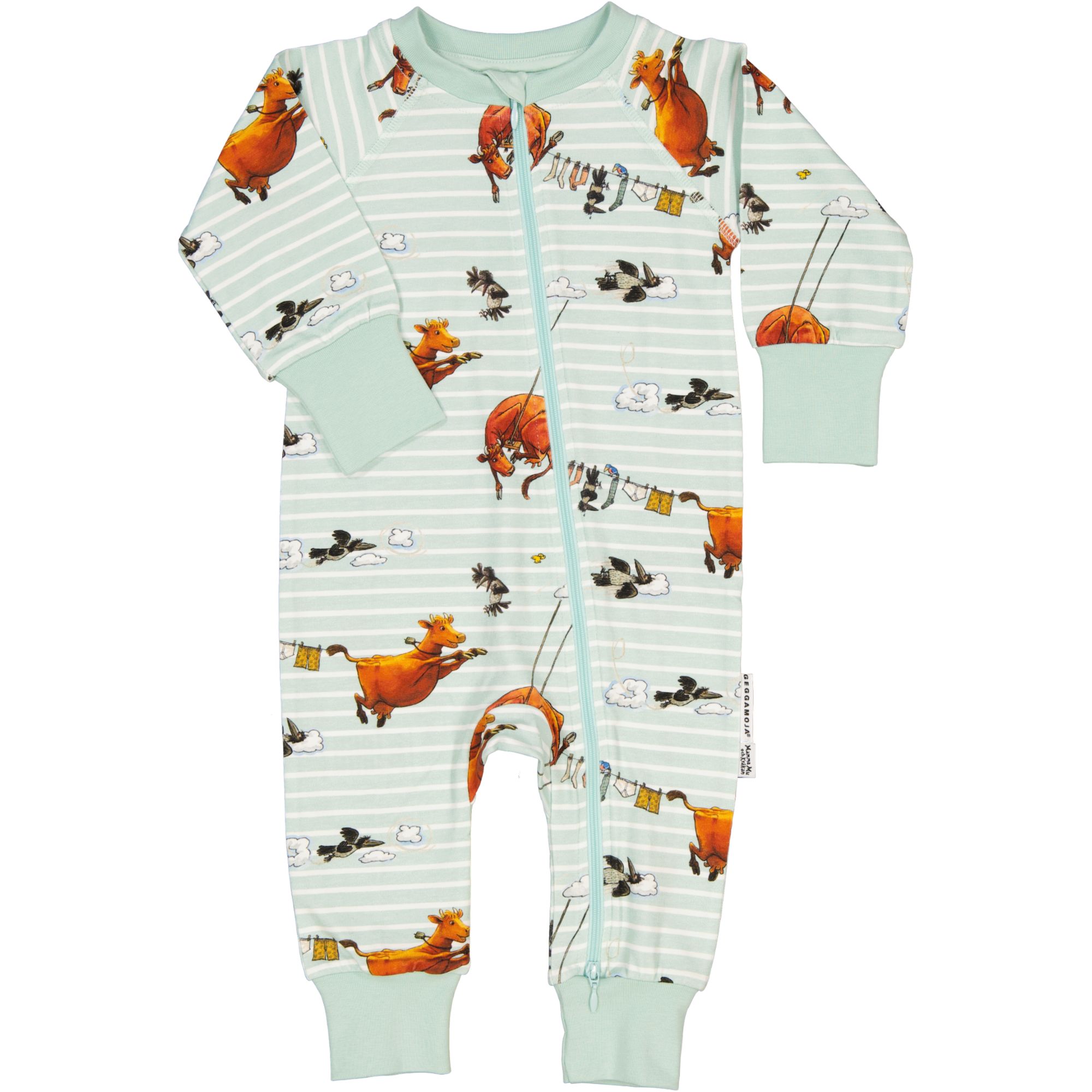 Pyjamas Mamma Mu och Kråkan Mint/Vit